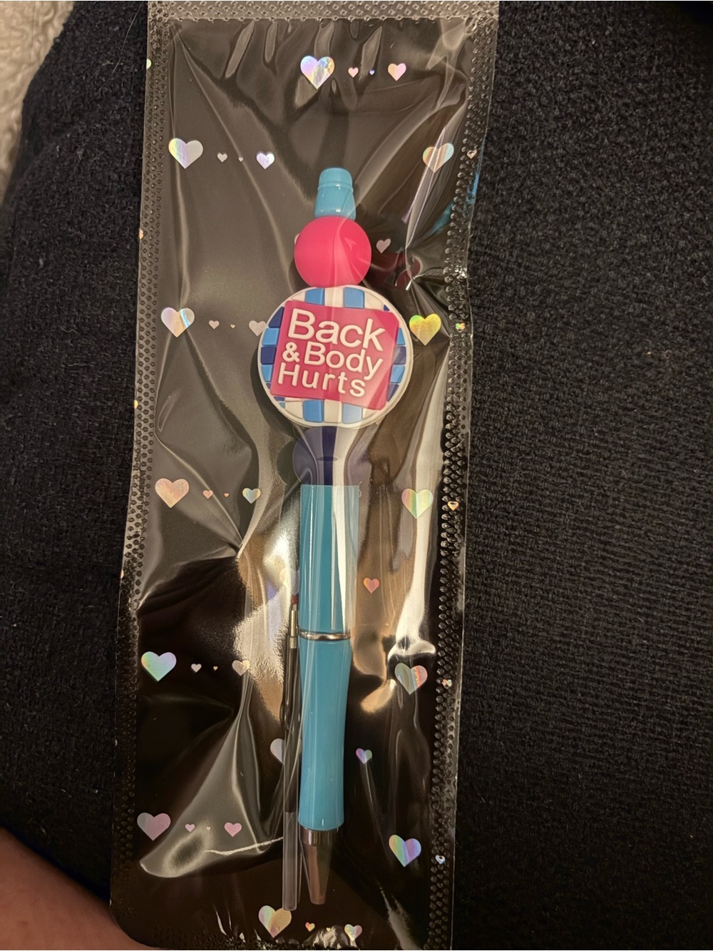 Back & Body Hurts Novelty Blue Pen - Humorous Party Favor